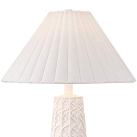 Image4 of Possini Euro Cayon 30 1/2" Pleated Shade Modern White Table Lamp more views