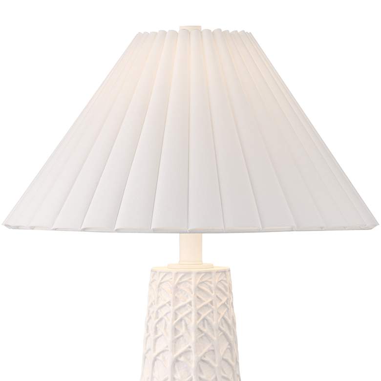 Image 4 Possini Euro Cayon 30 1/2 inch Pleated Shade Modern White Table Lamp more views