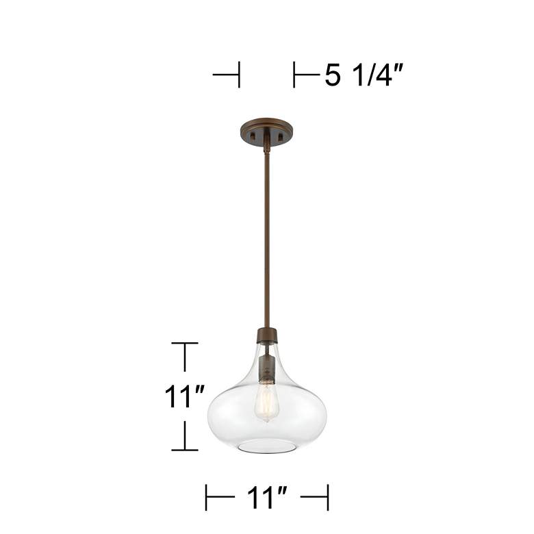 Image 6 Possini Euro Cecil 11 inch Wide Bronze and Modern Glass Mini Pendant more views