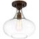 Possini Euro Cecil 11" Wide Bronze Glass Ceiling Light
