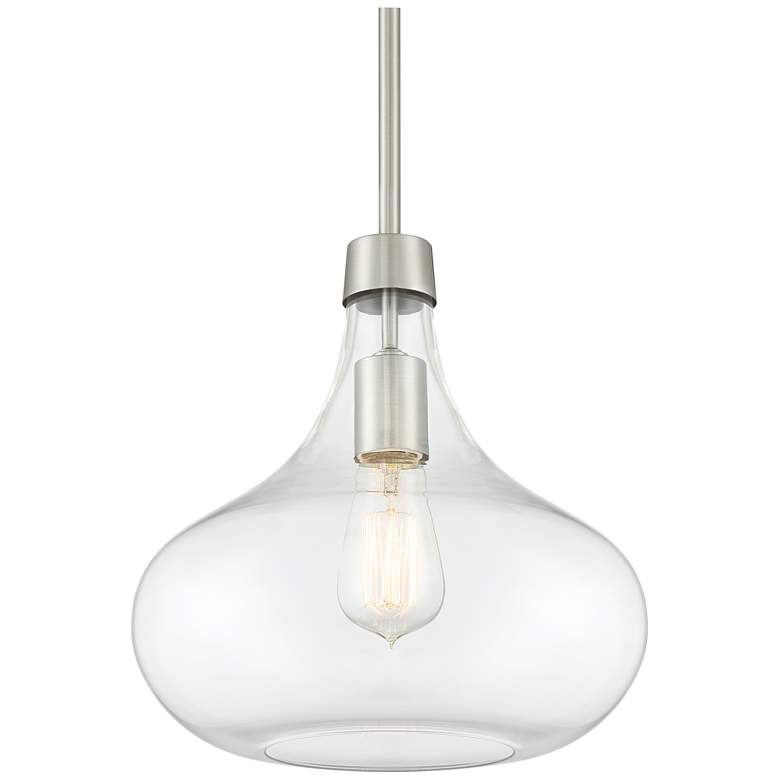 Image 3 Possini Euro Cecil 11" Wide Glass and Nickel Modern Mini Pendant more views