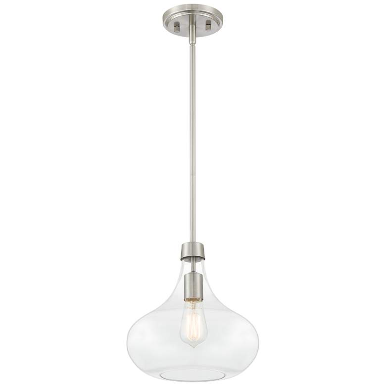 Image 5 Possini Euro Cecil 11" Wide Glass and Nickel Modern Mini Pendant more views