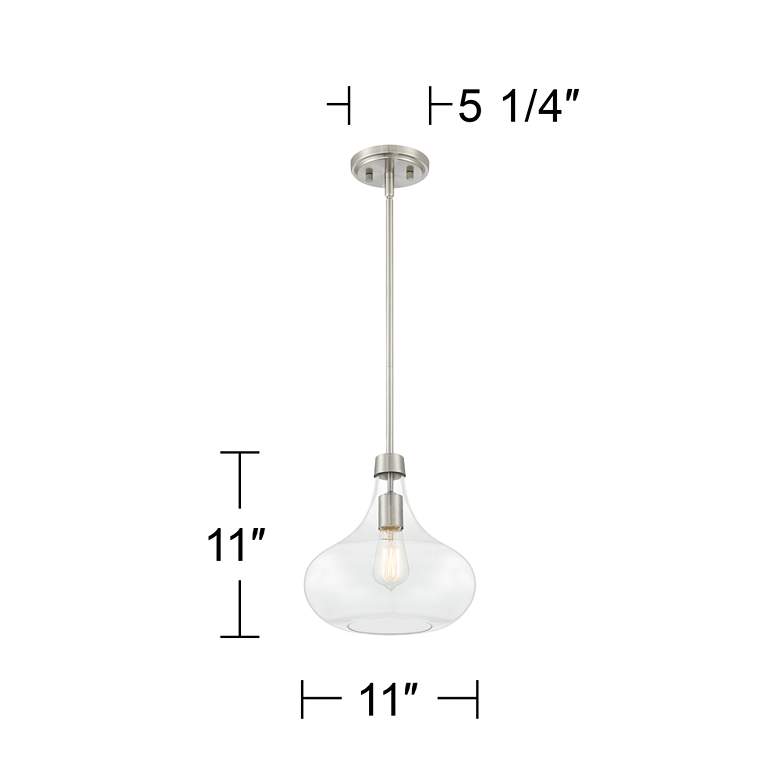 Image 6 Possini Euro Cecil 11" Wide Glass and Nickel Modern Mini Pendant more views