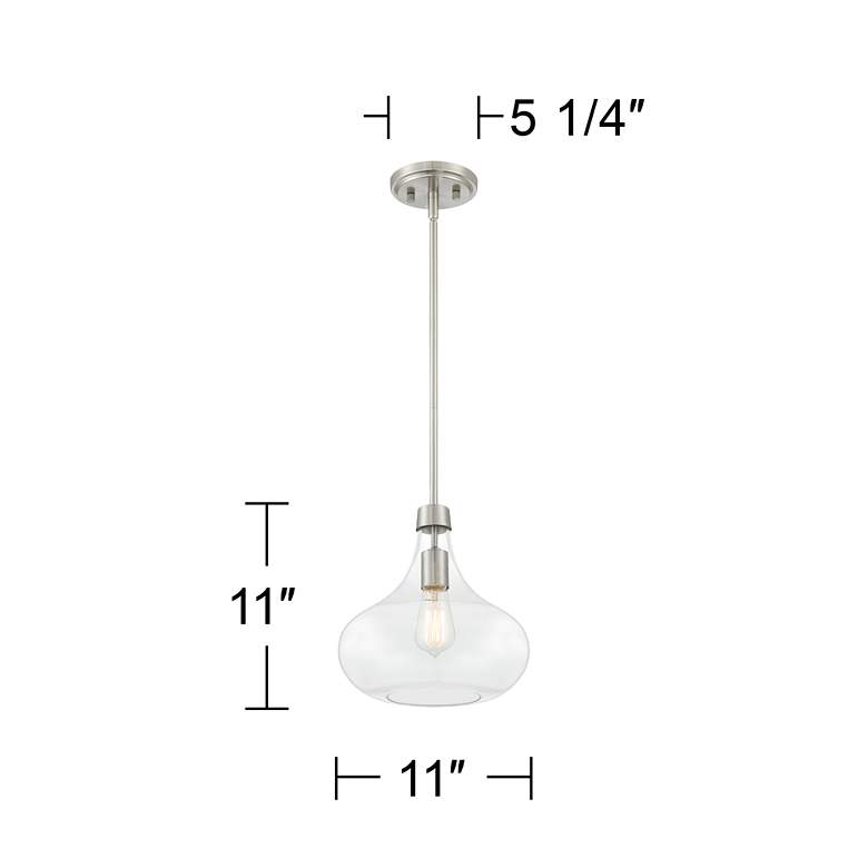 Image 6 Possini Euro Cecil 11 inch Wide Glass and Nickel Modern Mini Pendant more views