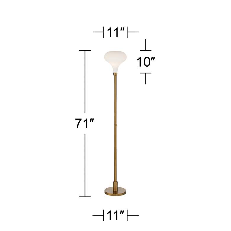 Image 6 Possini Euro Cecil Warm Gold and Opal Glass Torchiere Floor Lamp more views