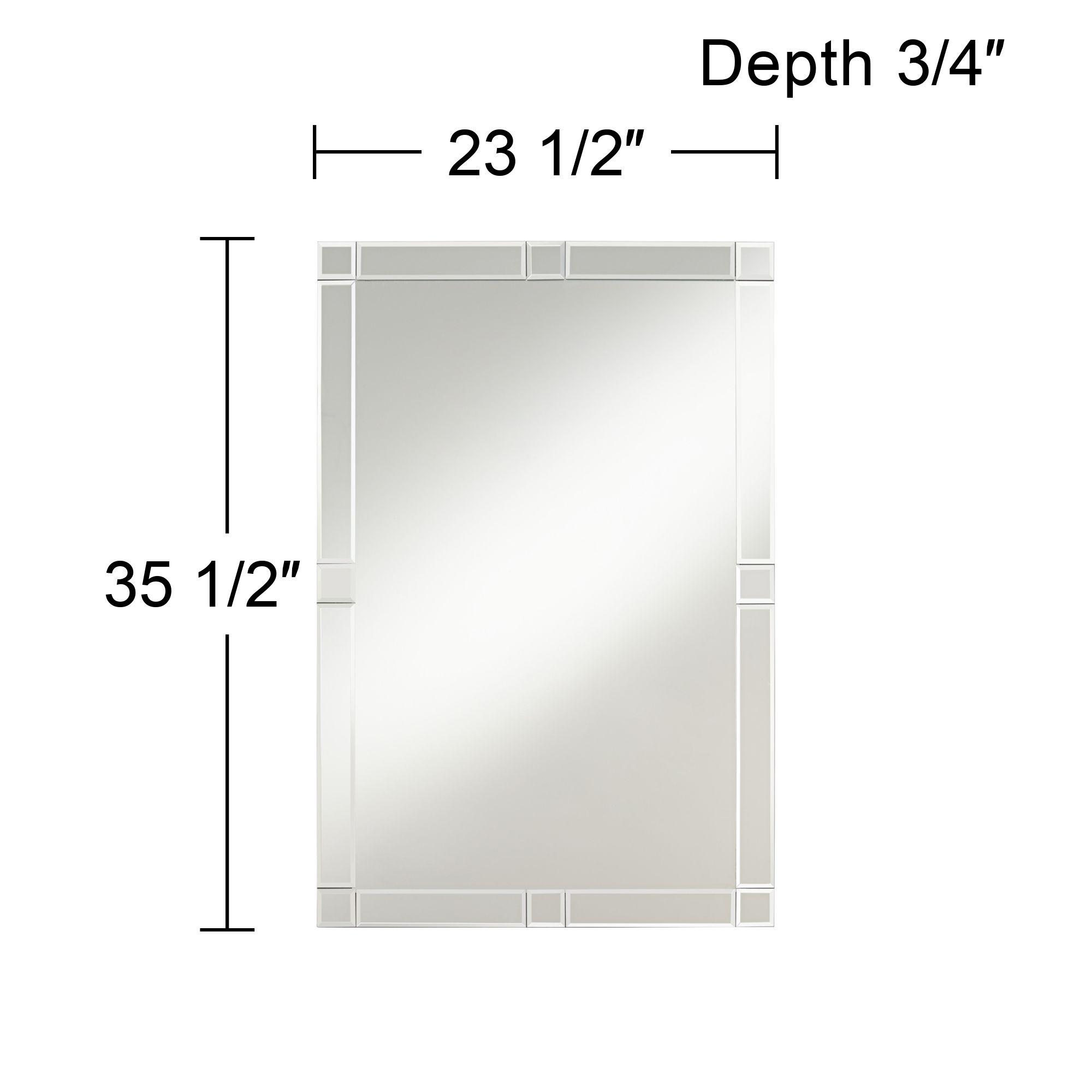 Possini Euro Cecili 23 1/2" x 35 1/2" Tiled Wall Mirror Set of 2