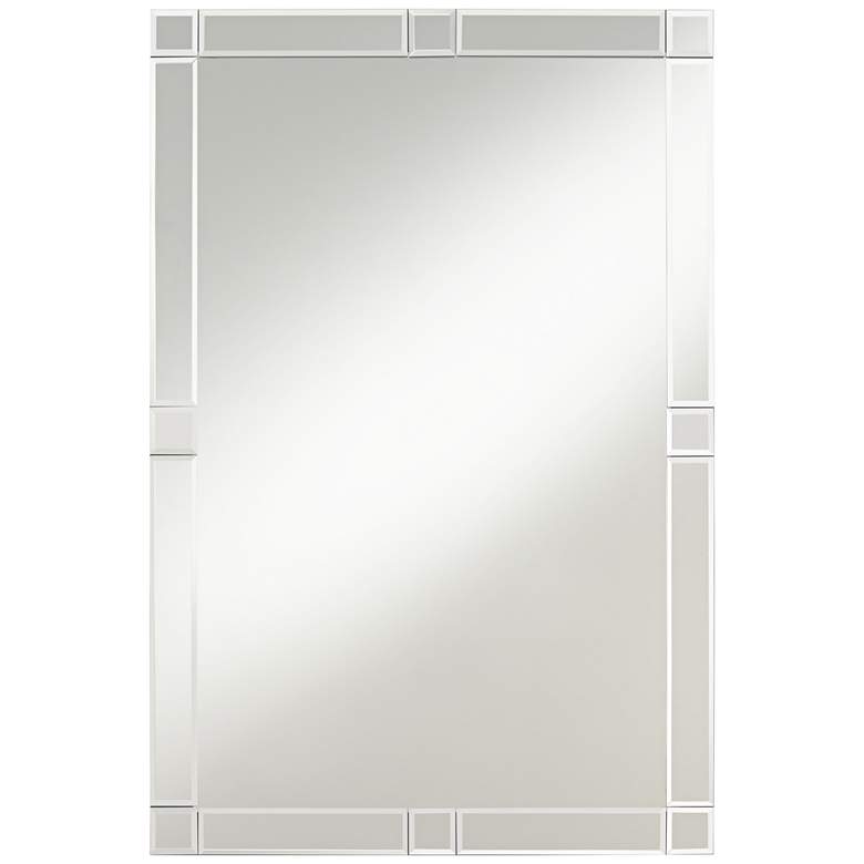 Image 2 Possini Euro Cecili 23 1/2 inch x 35 1/2 inch Tiled Wall Mirror