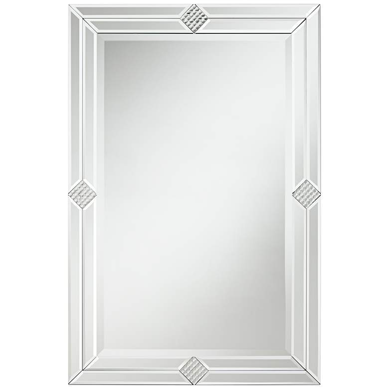 Image 3 Possini Euro Cecilia 35 1/2 inch x 23 3/4 inchRectangular Diamond Mirror