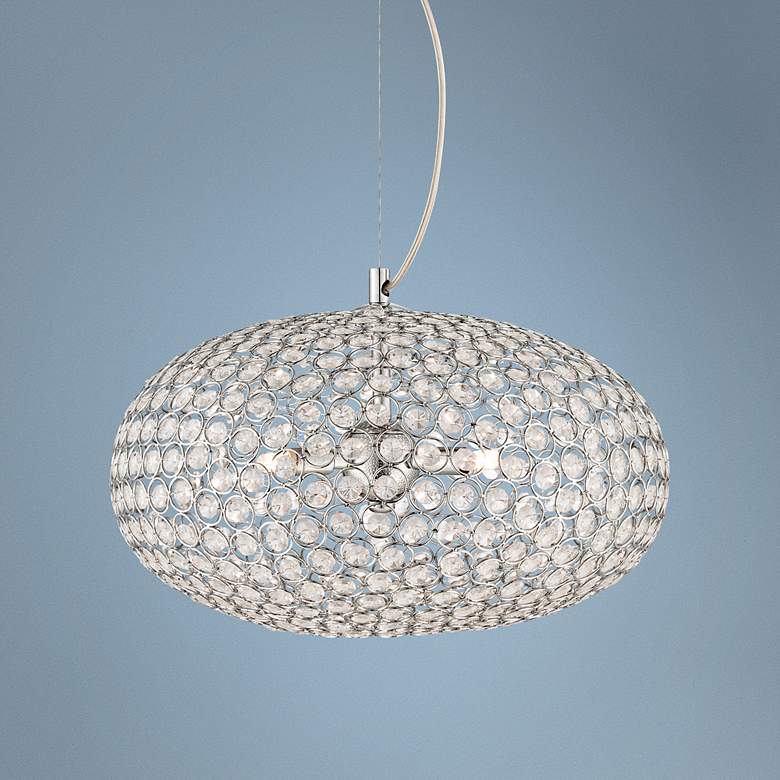 Image 1 Possini Euro Celestia Chrome 16" Wide Round Crystal Pendant