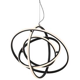 Image3 of Possini Euro Celestine 23 3/4" Sanded Black LED Ring Pendant Light