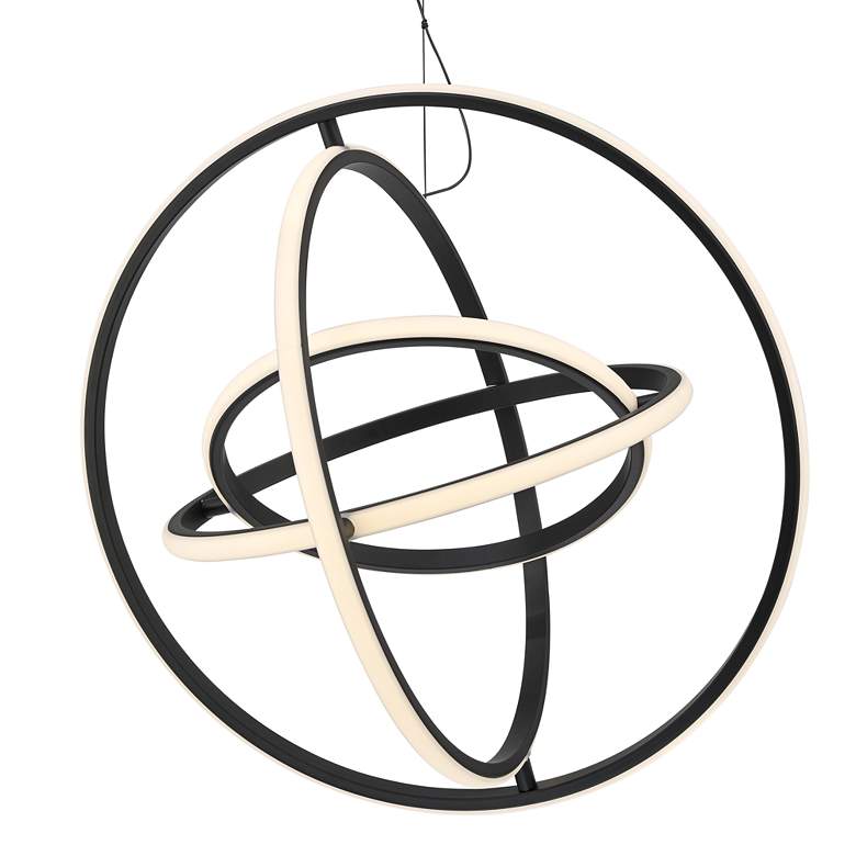 Image 4 Possini Euro Celestine 23 3/4" Sanded Black LED Ring Pendant Light more views