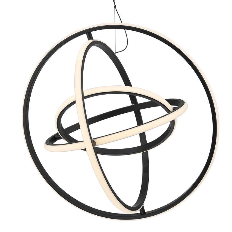 Image 4 Possini Euro Celestine 23 3/4 inch Sanded Black LED Ring Pendant Light more views