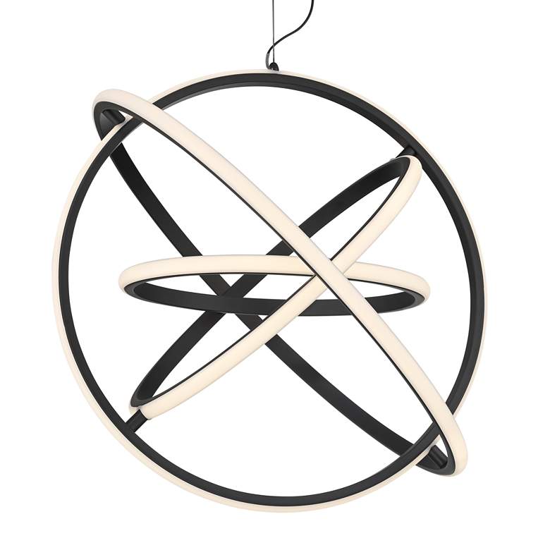 Image 5 Possini Euro Celestine 23 3/4" Sanded Black LED Ring Pendant Light more views