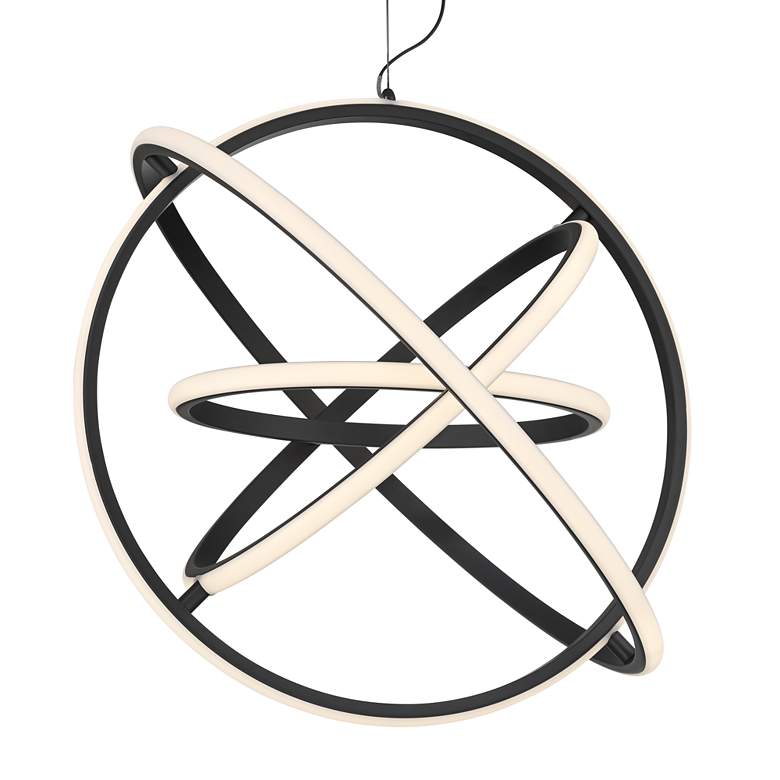 Image 5 Possini Euro Celestine 23 3/4 inch Sanded Black LED Ring Pendant Light more views