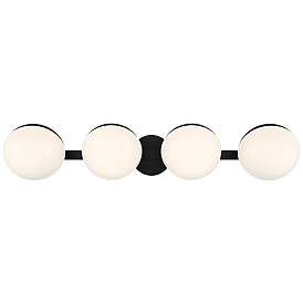 Image2 of Possini Euro Celine 30" Wide Black 4-Light Bath Light