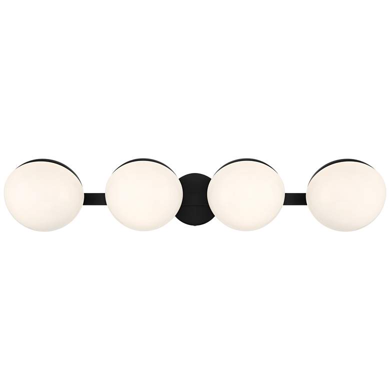 Image 2 Possini Euro Celine 30" Wide Black 4-Light Bath Light