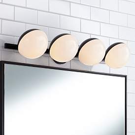 Image1 of Possini Euro Celine 30" Wide Black 4-Light Bath Light