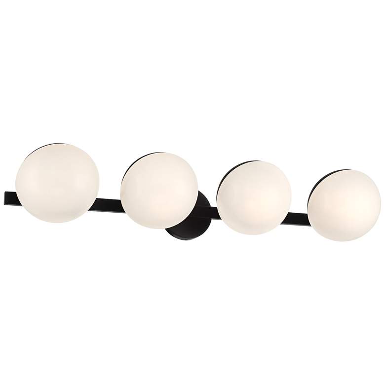 Image 5 Possini Euro Celine 30" Wide Black 4-Light Bath Light more views