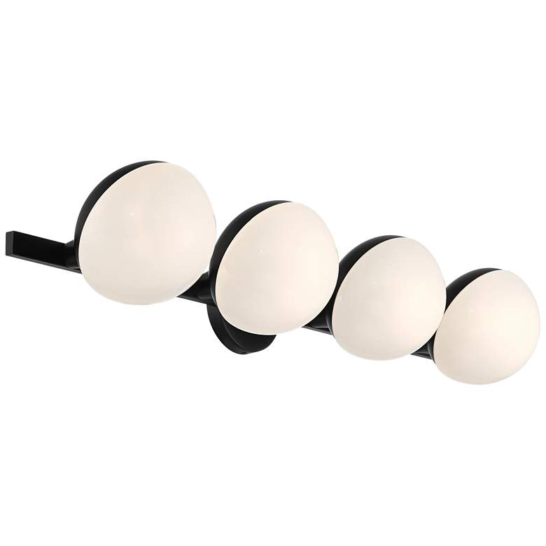 Image 7 Possini Euro Celine 30" Wide Black 4-Light Bath Light more views