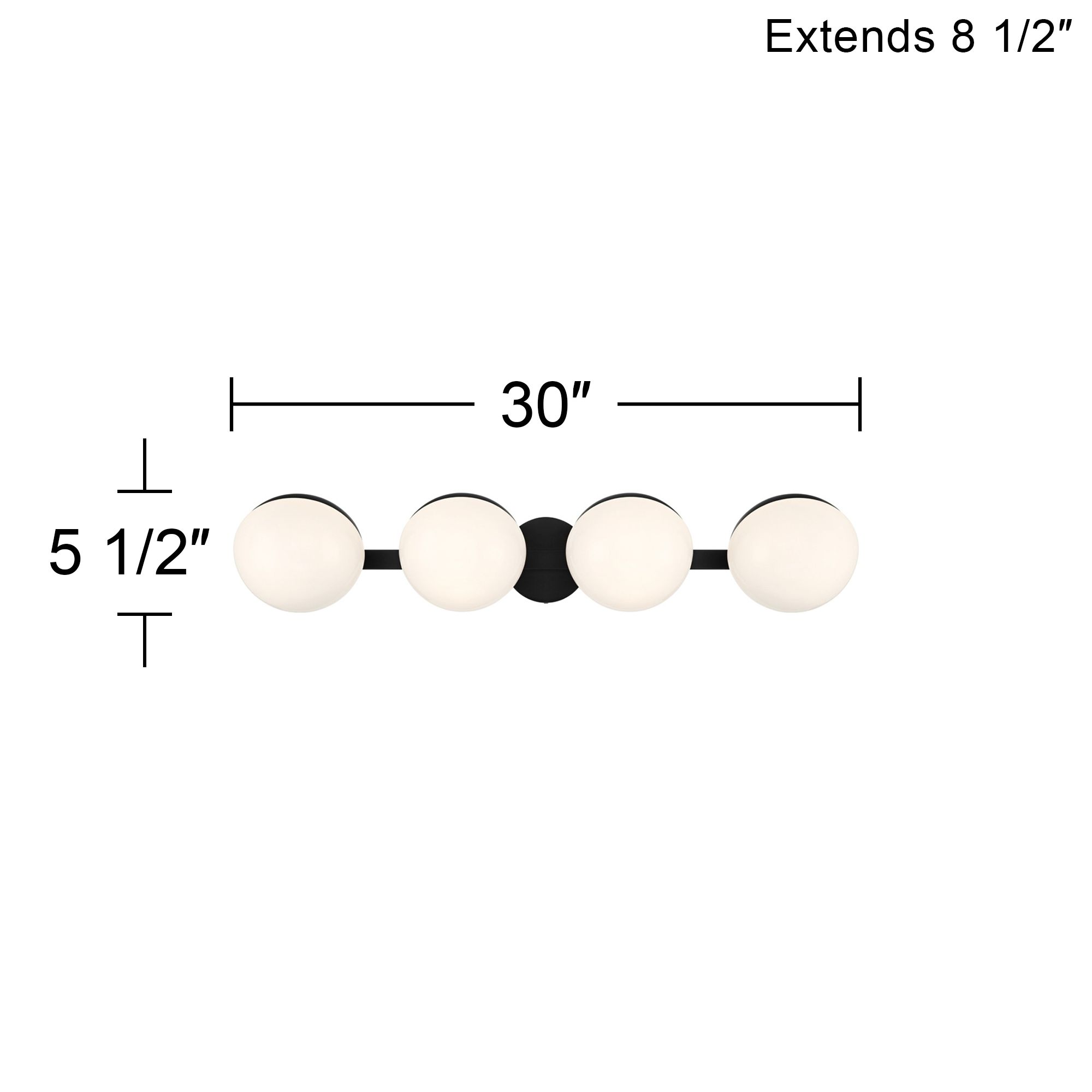 Possini Euro Celine 30" Wide Black 4-Light Bath Light