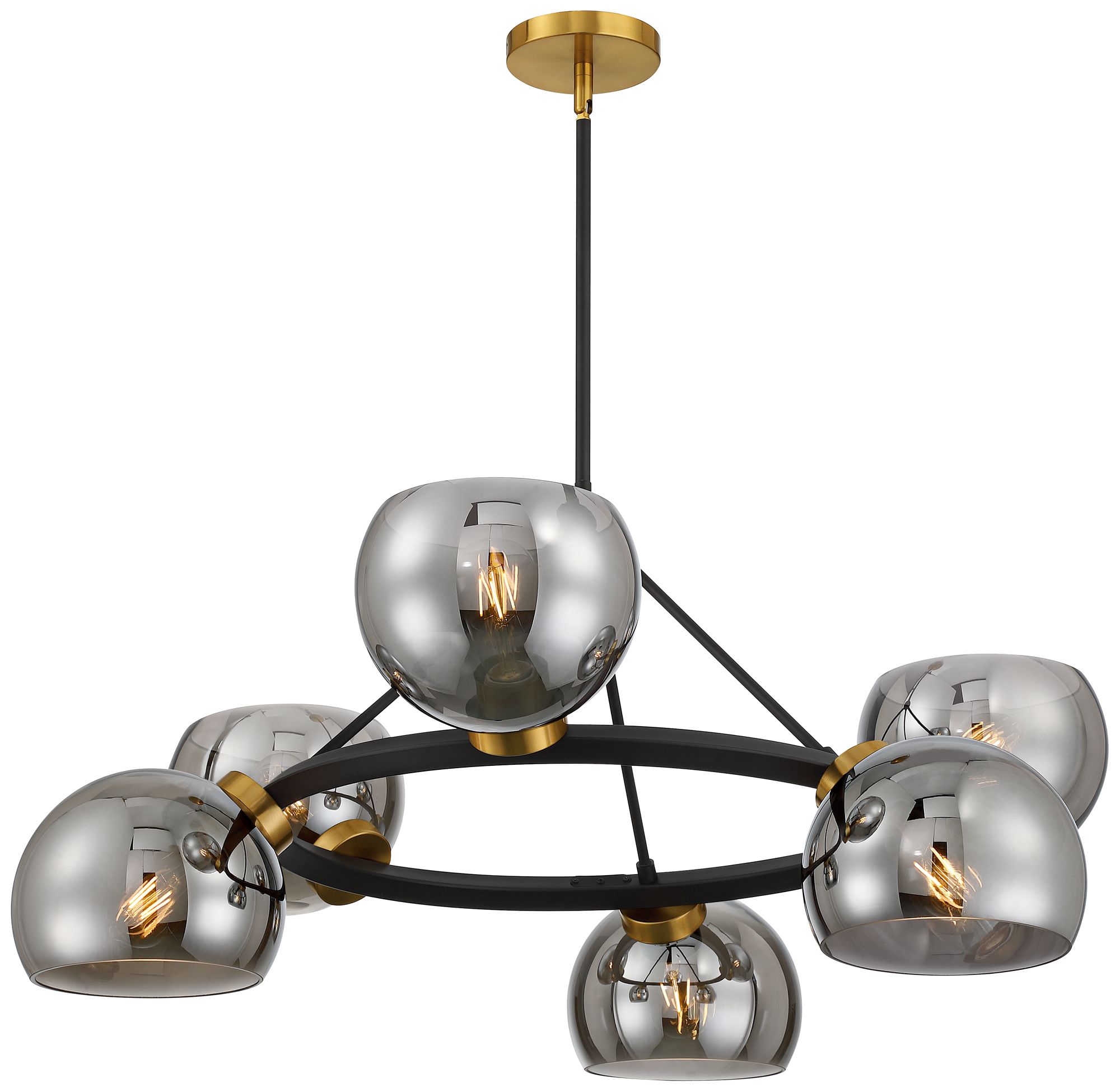 Watch A Video About the Possini Euro Centuria Black and Gold 6 Light Chandelier