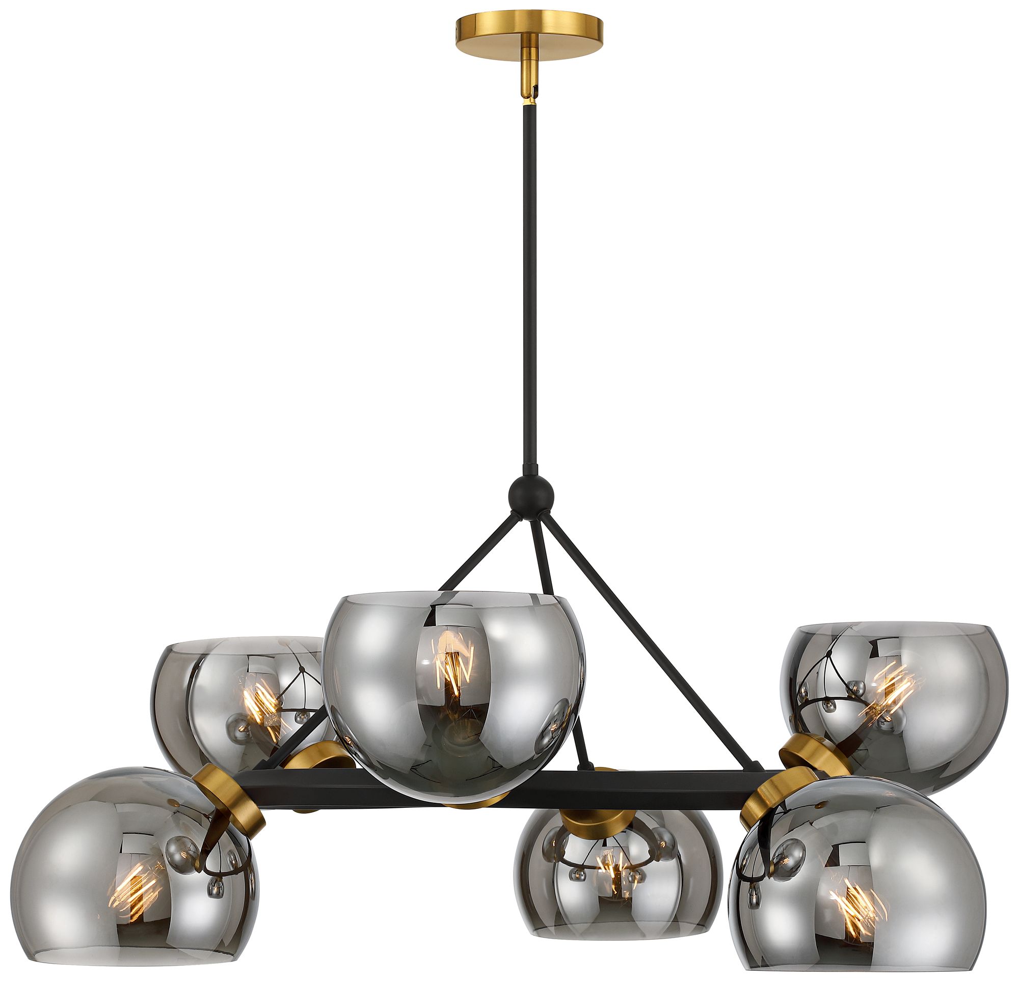 Watch A Video About the Possini Euro Centuria Black and Gold 6 Light Chandelier