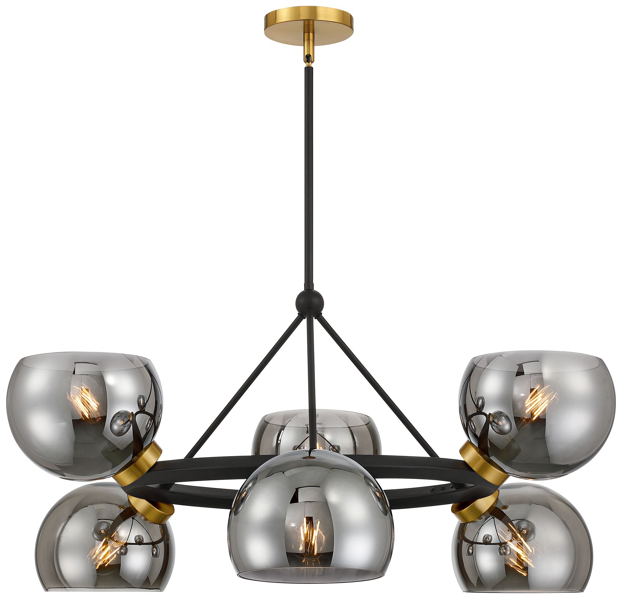 Watch A Video About the Possini Euro Centuria Black and Gold 6 Light Chandelier