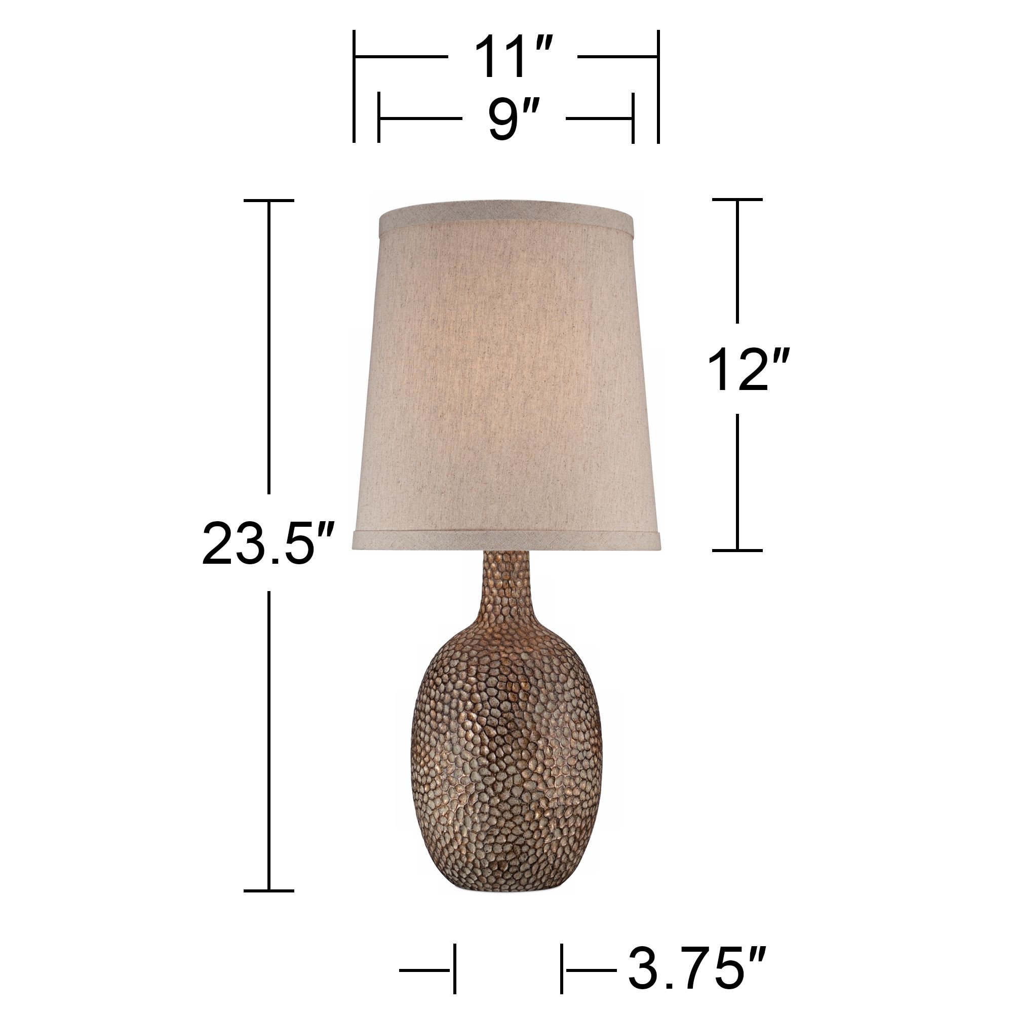 Image 5 Possini Euro Chalane 23 1/2" Hammered Antique Bronze Modern Table Lamp more views