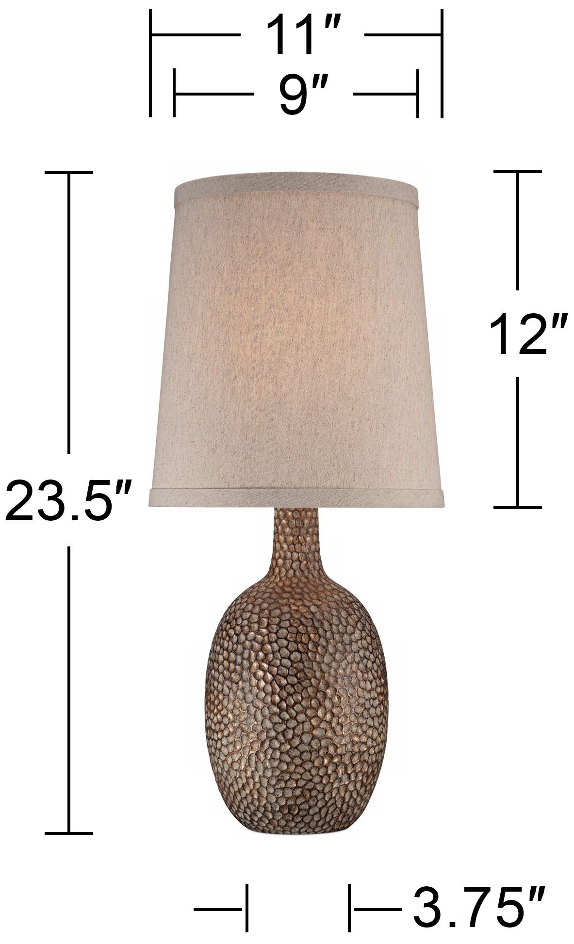 Image 6 Possini Euro Chalane 23 1/2" Hammered Bronze Table Lamps Set of 2 more views
