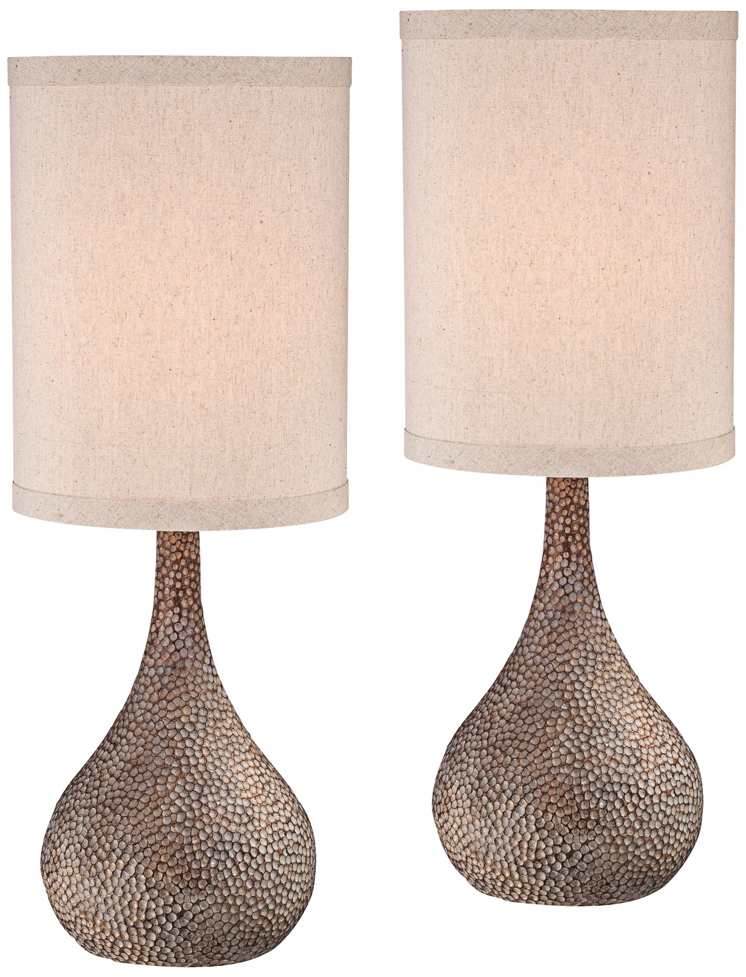 Possini Euro Chalane 31 1/4" Hammered Gourd Bronze Lamps Set of 2