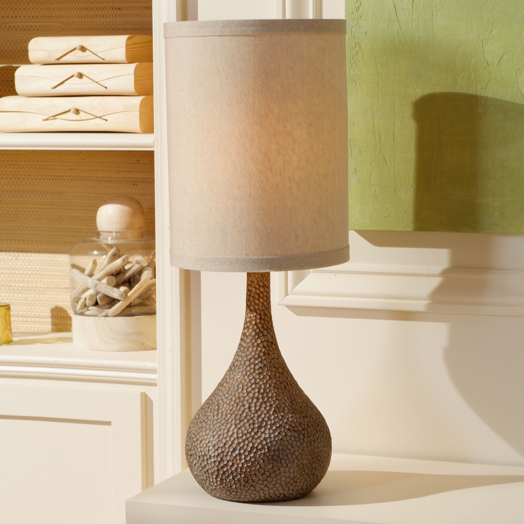 Image 6 Possini Euro Chalane 31 1/4" Hammered Gourd Bronze Lamps Set of 2 more views
