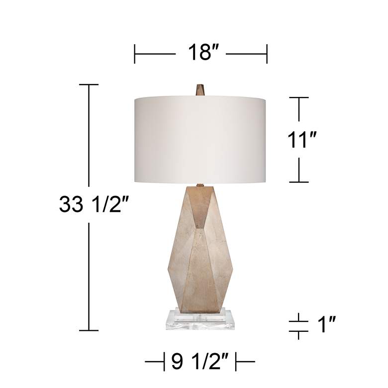 Image 6 Possini Euro Champagne Gold Modern Geometric Table Lamp with Acrylic Riser more views