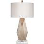 Possini Euro Champagne Gold Modern Table Lamp with White Marble Riser