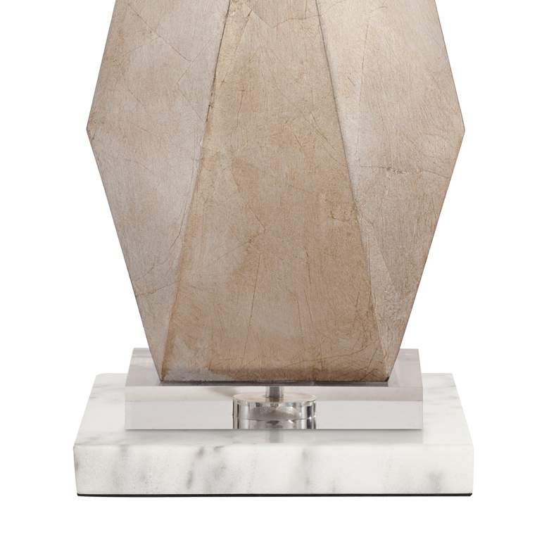 Image 4 Possini Euro Champagne Gold Modern Table Lamp with White Marble Riser more views