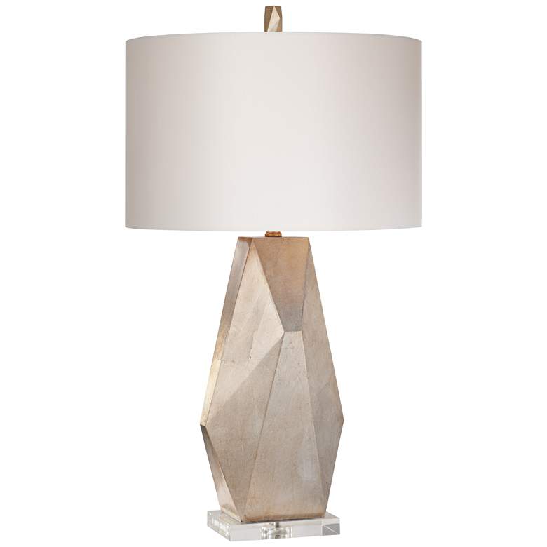 Image 5 Possini Euro Champagne Gold Modern Table Lamp with White Marble Riser more views