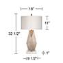 Possini Euro Champagne Gold Modern Table Lamp with White Marble Riser