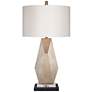 Possini Euro Champagne Gold Table Lamp with Black Marble Riser