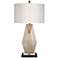 Possini Euro Champagne Gold Table Lamp with Black Marble Riser