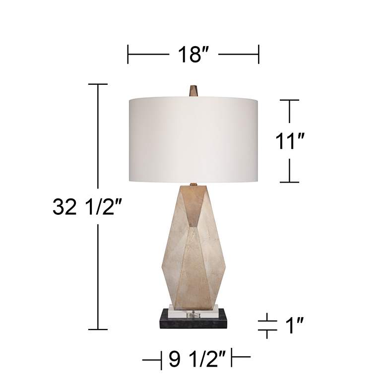 Image 6 Possini Euro Champagne Gold Table Lamp with Black Marble Riser more views