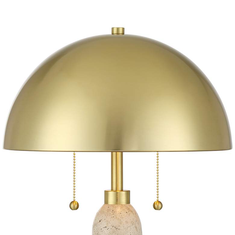 Image 3 Possini Euro Chanterelle 24 1/2" Faux Stone and Brass Dome Table Lamp more views