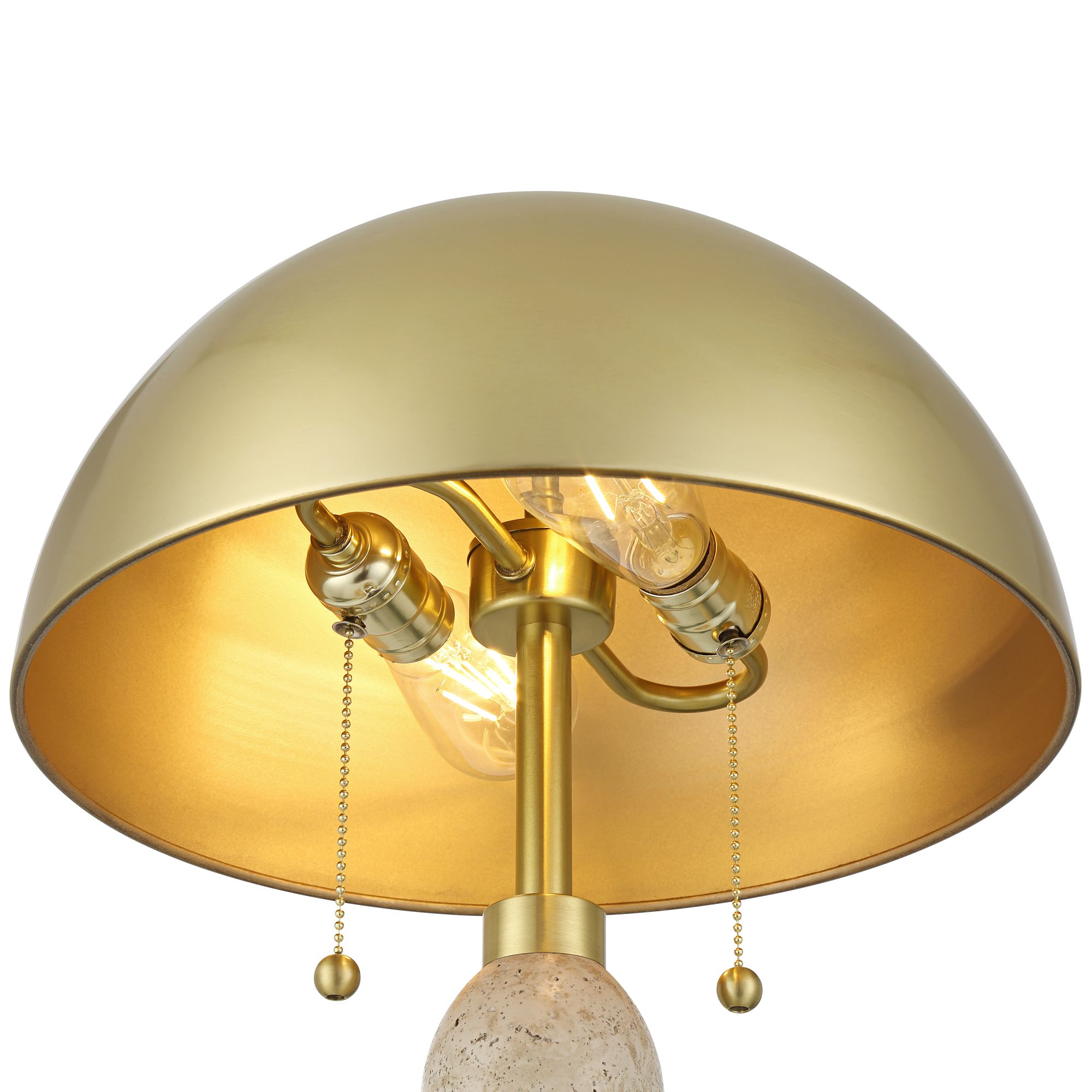 Image 3 Possini Euro Chanterelle 24 1/2" Faux Stone Dome Table Lamp Set of 2 more views