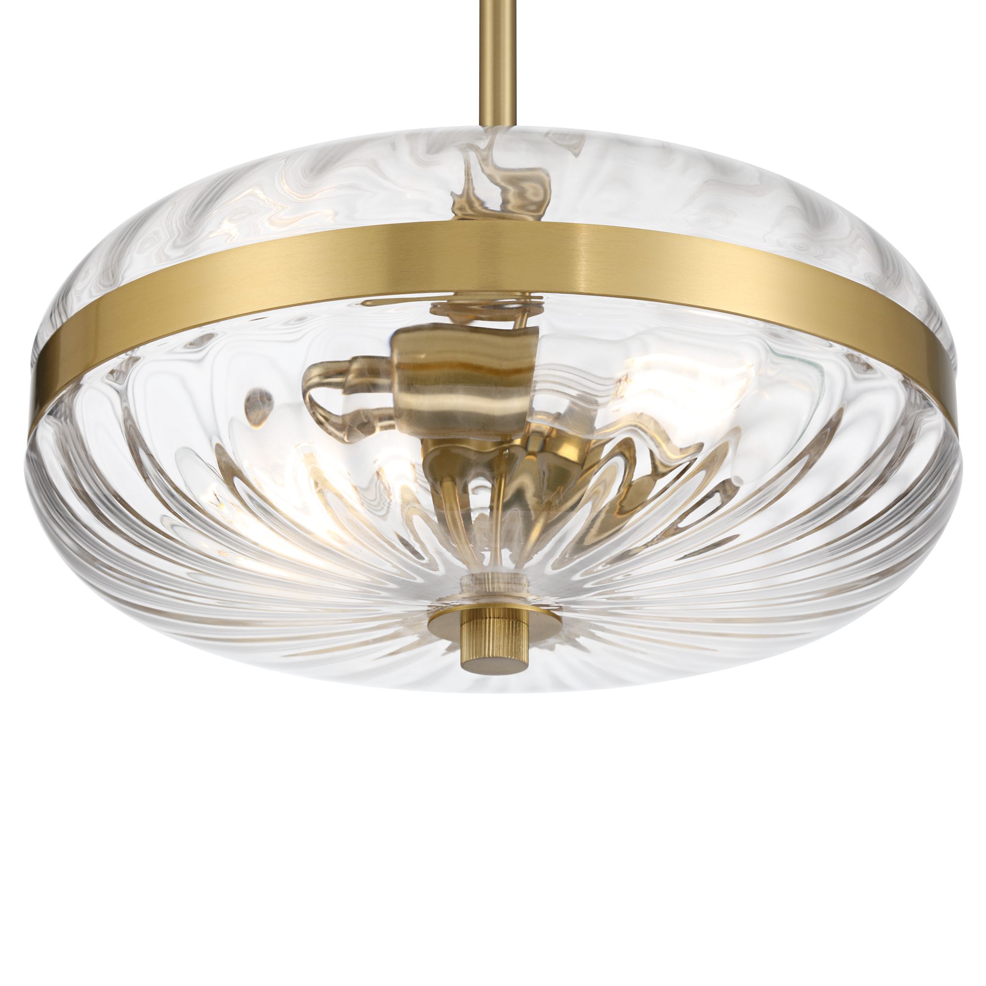 Image 4 Possini Euro Chaplin 13 1/2" Wide Antique Brass Glass 2-Light Pendant more views