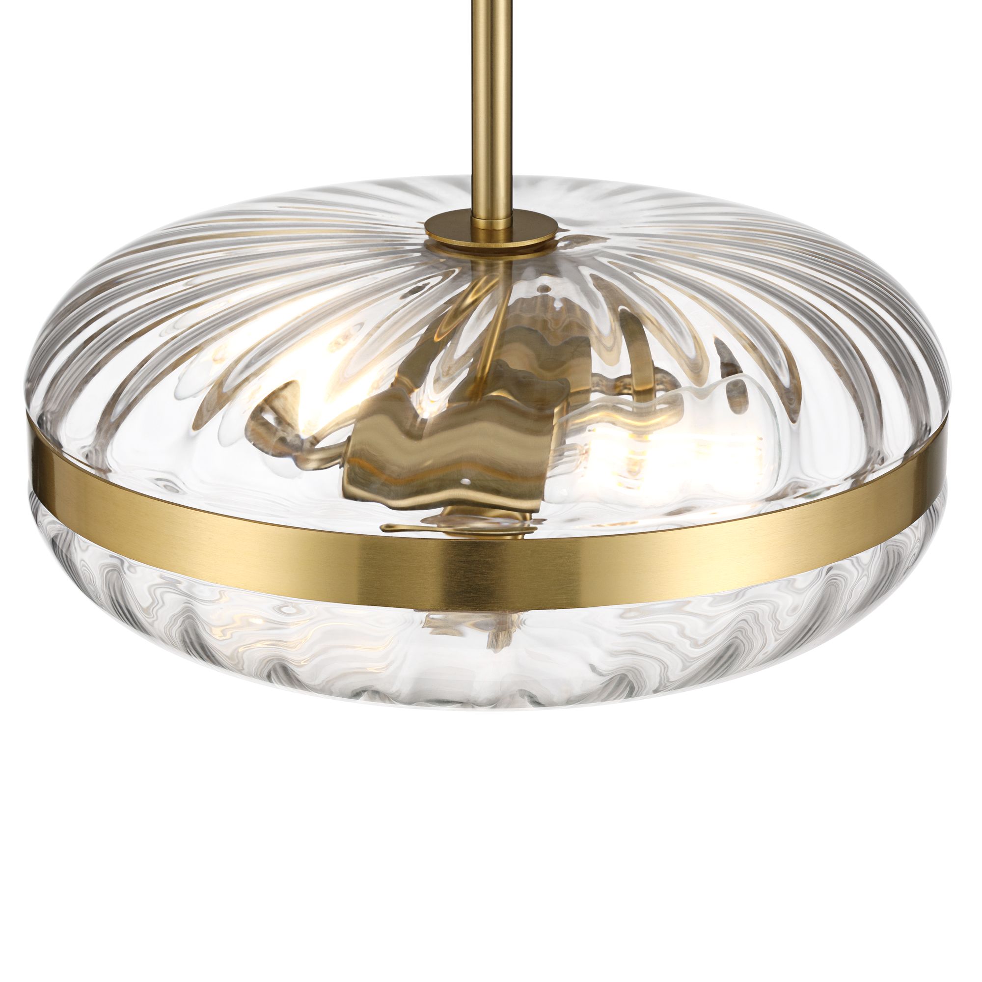 Image 5 Possini Euro Chaplin 13 1/2" Wide Antique Brass Glass 2-Light Pendant more views