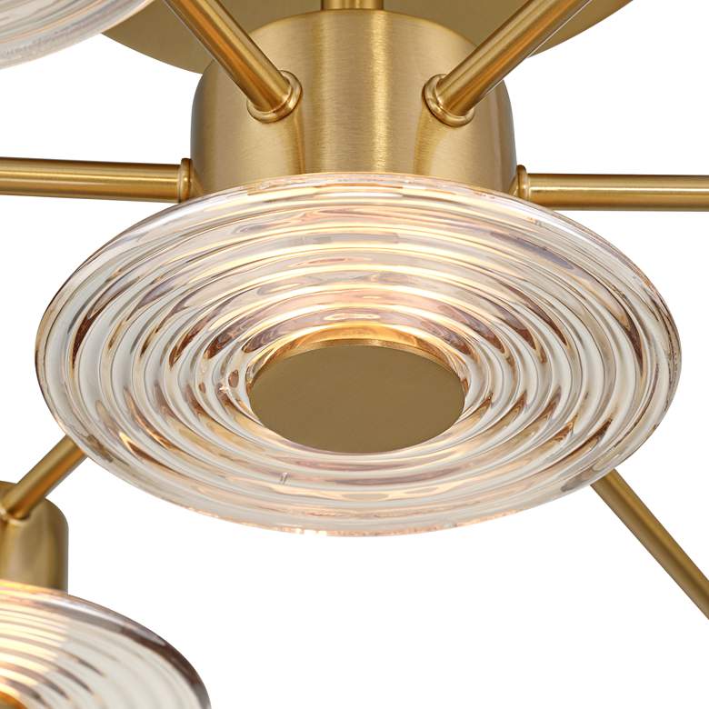 Image 4 Possini Euro Chapman 33 1/2" Wide Warm Gold 7-Light LED Ceiling Light more views