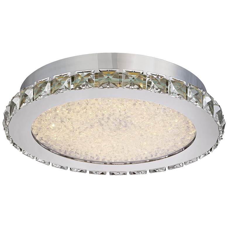 Image 4 Possini Euro Chardin 14 inch Wide Chrome LED Ceiling Light more views