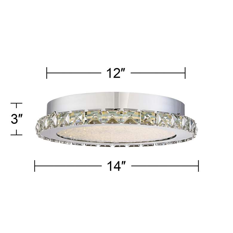 Image 5 Possini Euro Chardin 14 inch Wide Chrome LED Ceiling Light more views