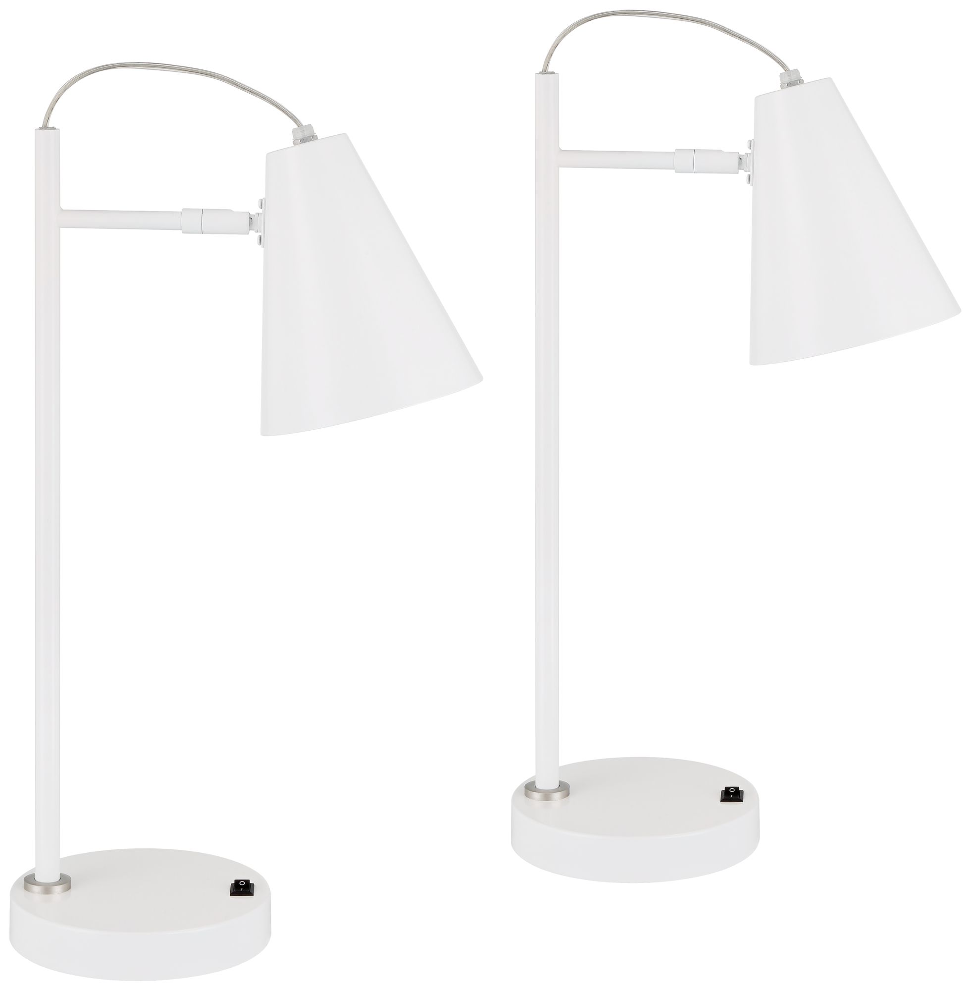 Image 2 Possini Euro Chase 23" High White Modern USB Desk Lamps Set of 2