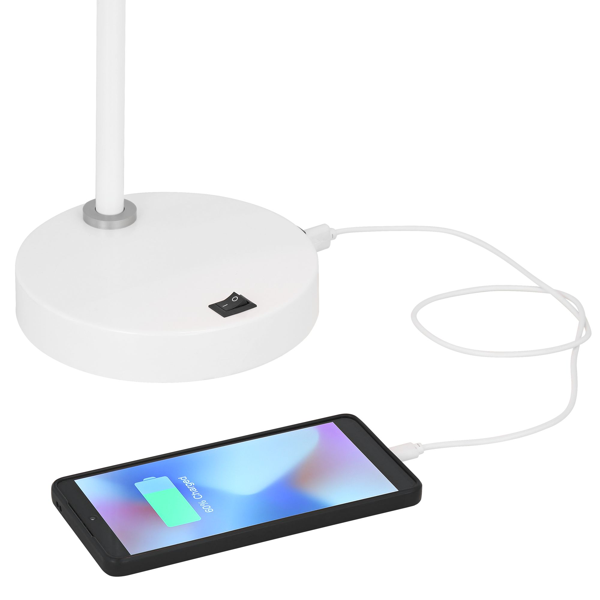 Image 3 Possini Euro Chase 23" High White Modern USB Desk Lamps Set of 2 more views
