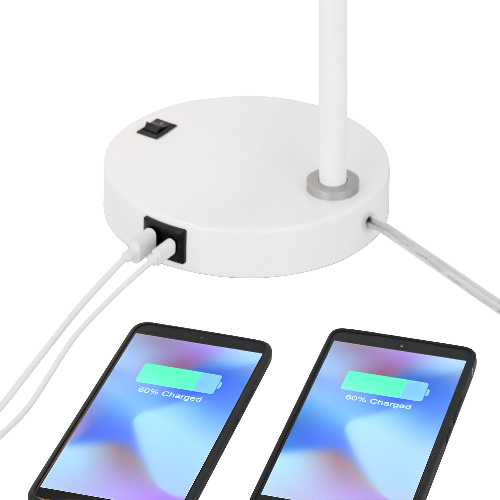 Image 4 Possini Euro Chase 23" High White Modern USB Desk Lamps Set of 2 more views