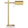 Possini Euro Chase Marble and Warm Gold Swing Arm Desk Lamp with USB Ports